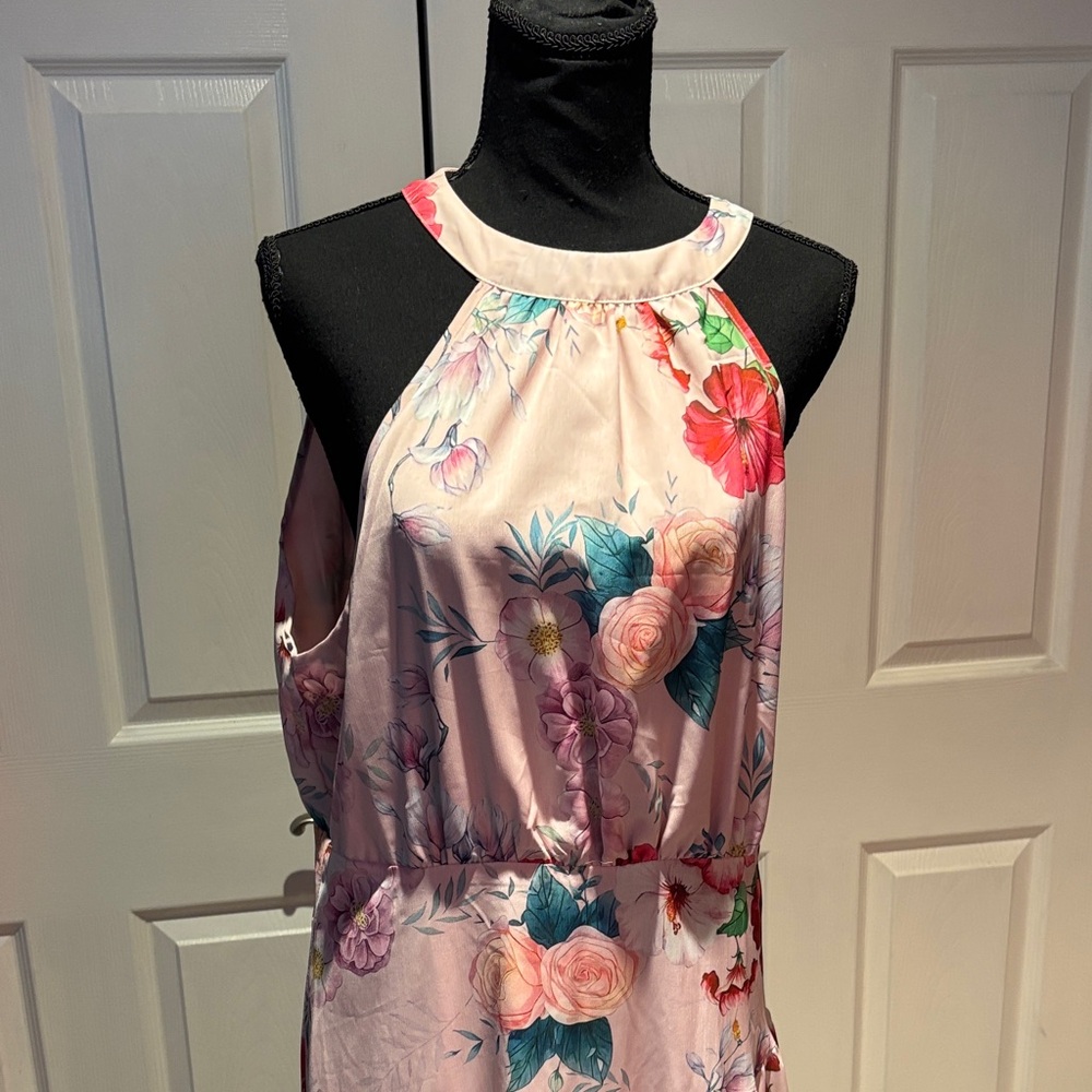Cupshe Floral Maxi Dress - Pink and Green - Picture 2 of 9